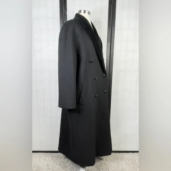 Albert Nipon Black Velvet Collar Coat - Picture 3 of 7